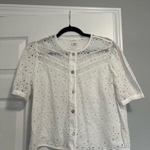 Wilfred Eyelet Button-Up Blouse